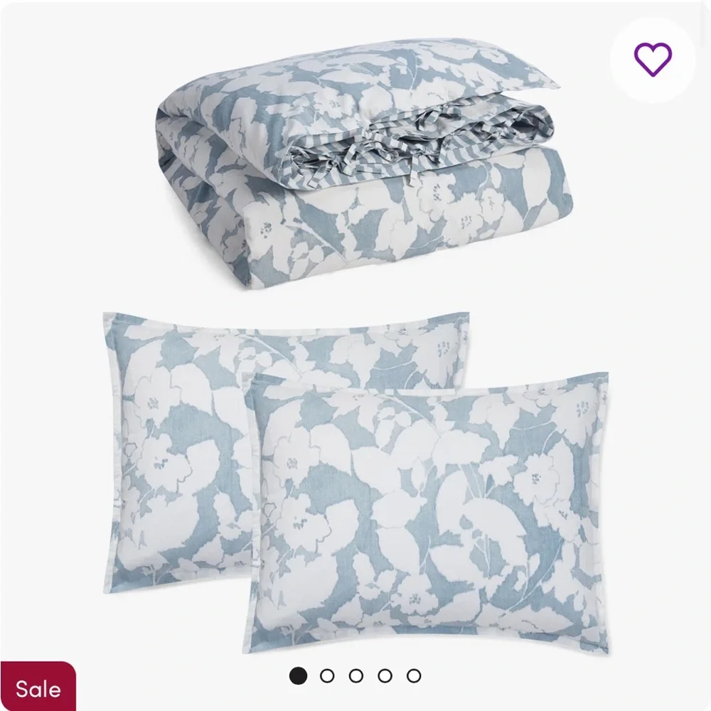 Ralph Lauren blue  and White Floral Comforter Set
